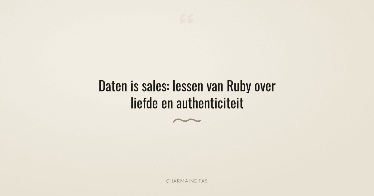 Waarom daten en sales hetzelfde zijn: lessen van Ruby