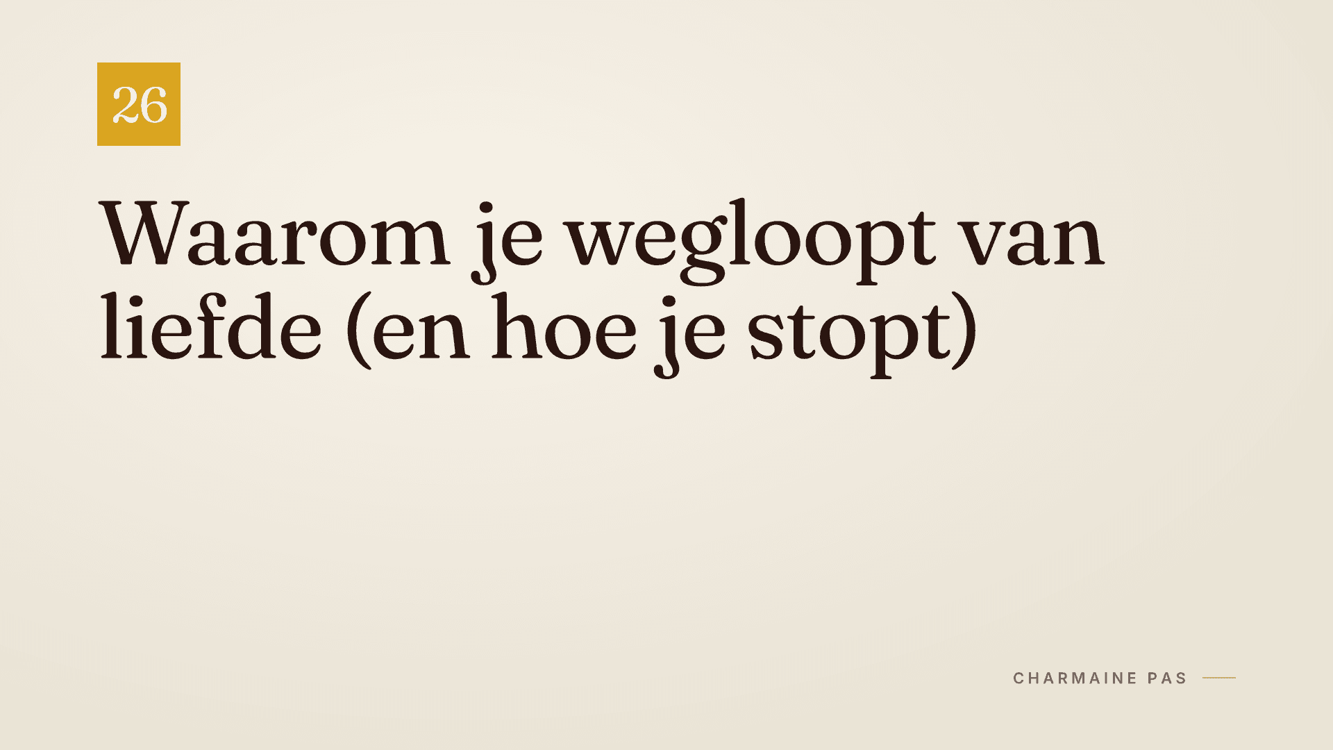 Bindingsangst: waarom je wegloopt van liefde
