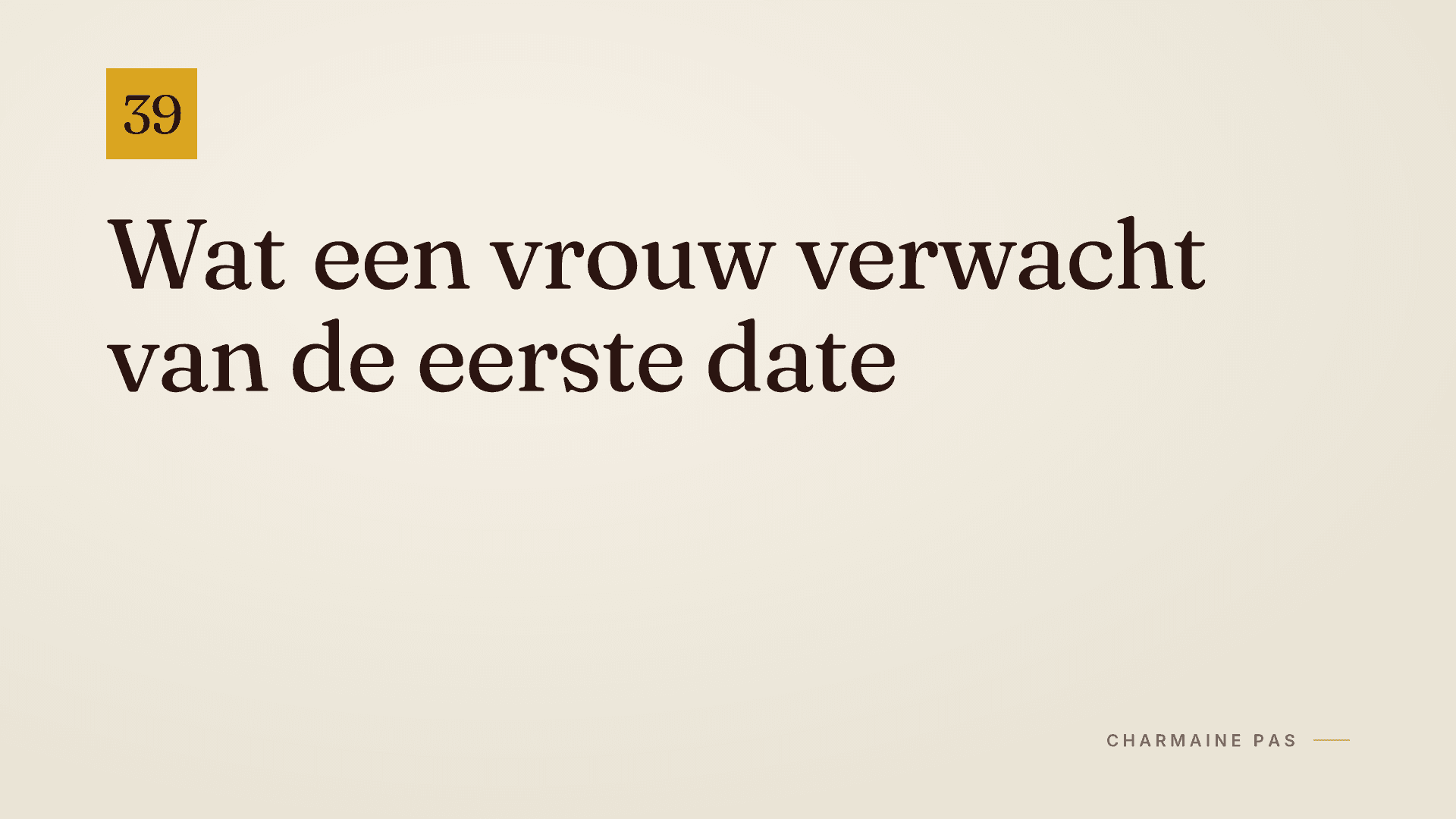 Wat een vrouw verwacht van de eerste date